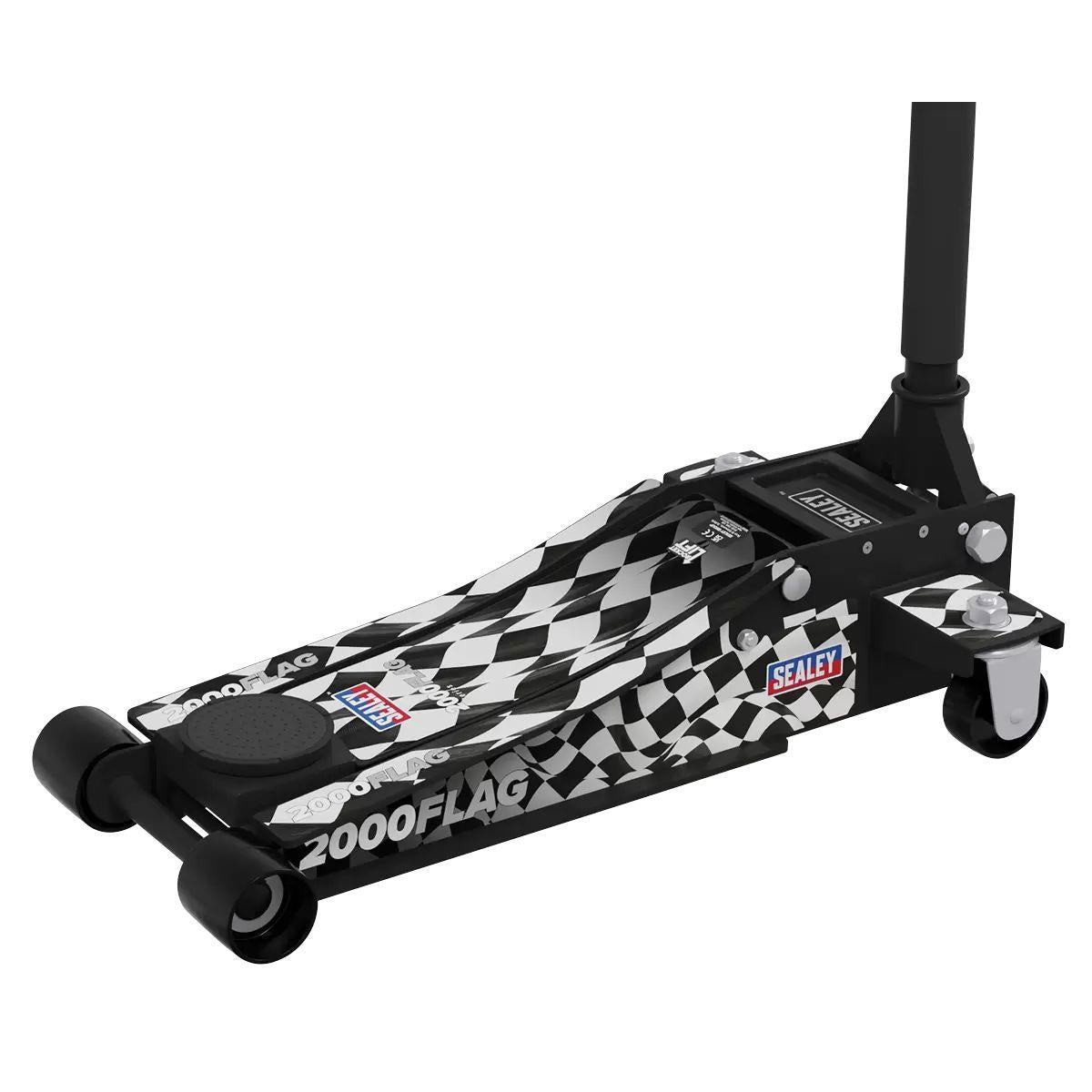 Sealey 2000CB Low Profile Custom Design Trolley Jack with Rocket Lift 2 Tonne Black