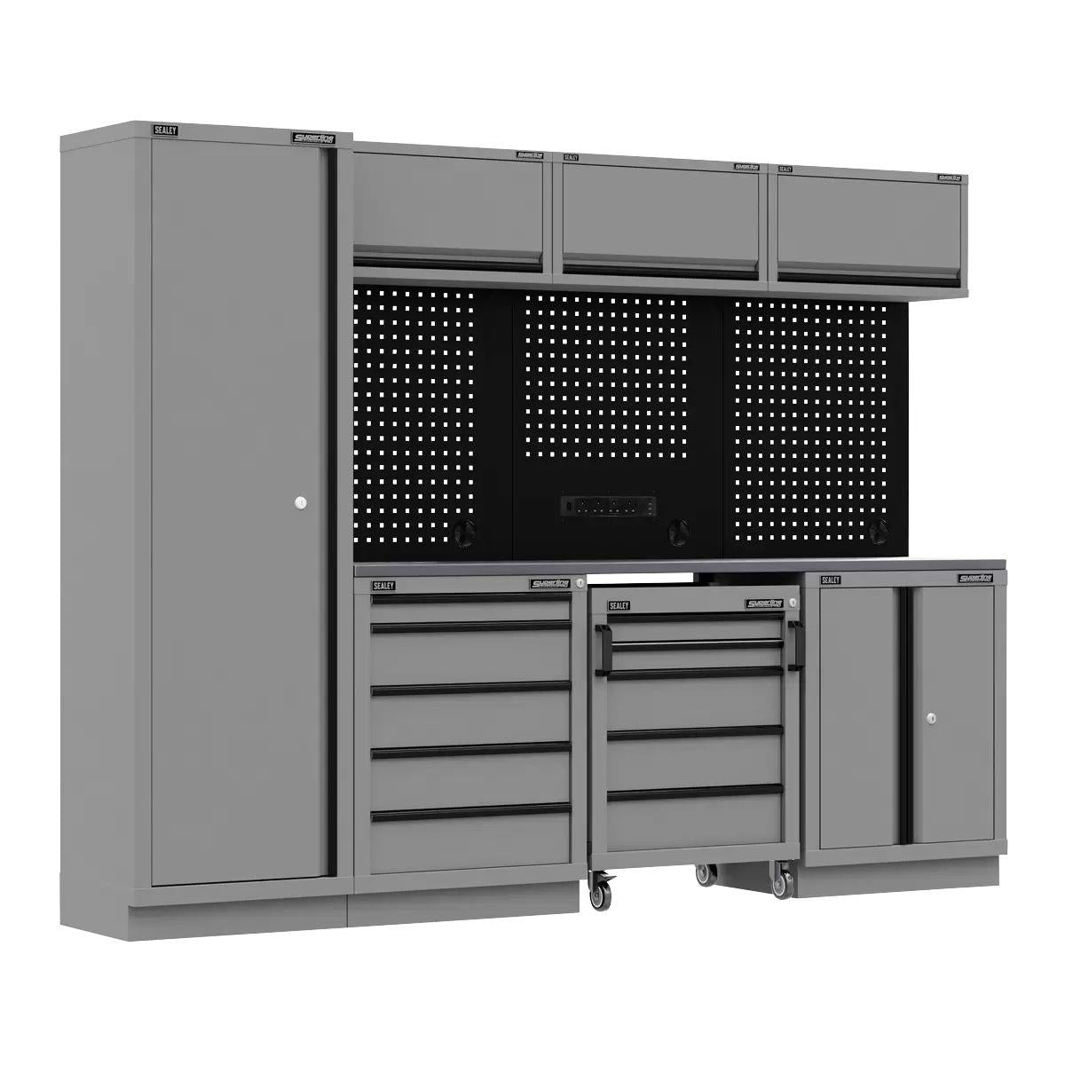 Sealey APMSBESTACK02SS Superline PRO Black Edition Storage System with Stainless Worktop 2.64m