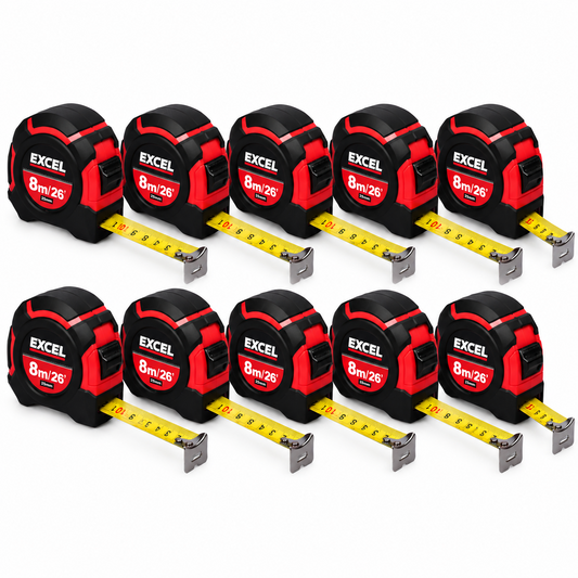 Excel Tape Measure 8m/26ft CR-8G79X Pack of 10