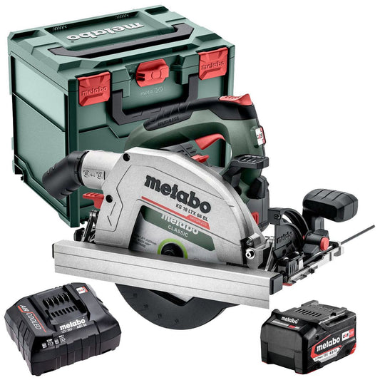 Metabo KS 18 LTX 66 BL 18V Brushless 165mm Circular Saw with 1 x 4.0Ah Battery Charger & Metabox