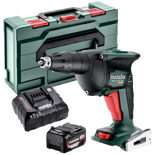 Metabo TBS 18 LTX BL 5000 18V Brushless Drywall Screwdriver with 1 x 5.2Ah Battery Charger & Metabox