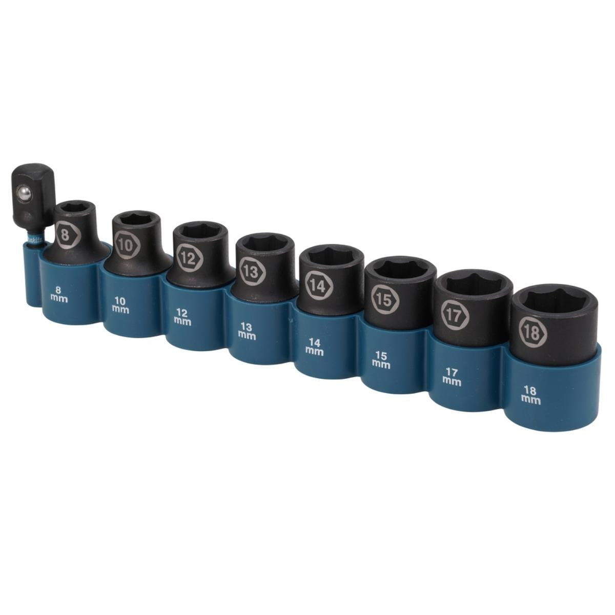 Makita E-16645 9 Piece 1/2'' Impact Socket Set with Hex Adapter