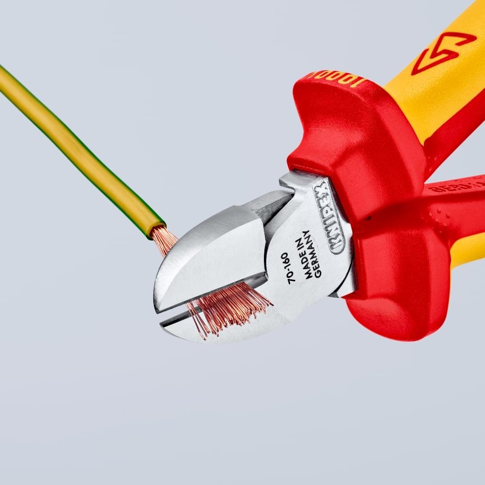 Knipex 160mm VDE Insulated Diagonal Cutter with Multi-Component Grip 70 06 160 SB