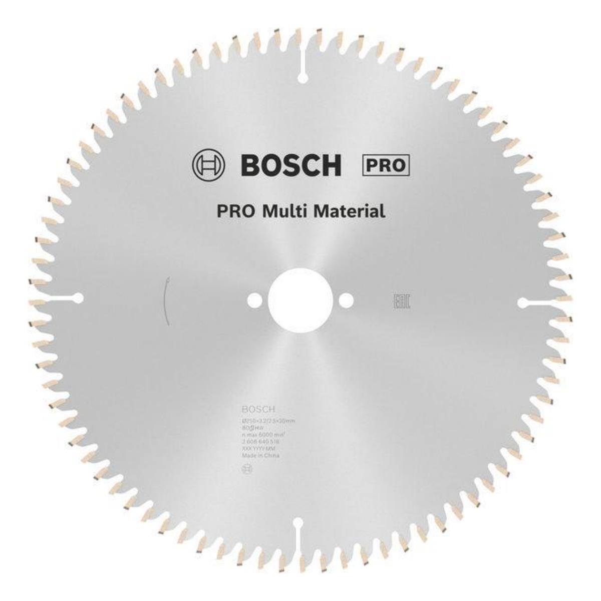 Bosch 250mm x 30mm 80T Multi Material Mitre Saw Blade - 2608640516