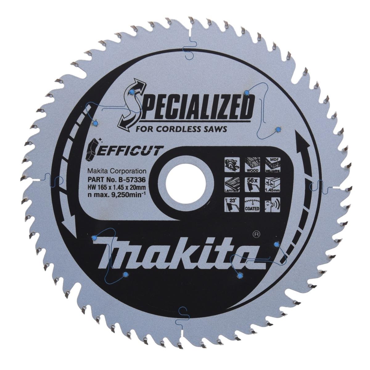 Makita 165mm 56T Plunge Saw Blade Efficut B-57336