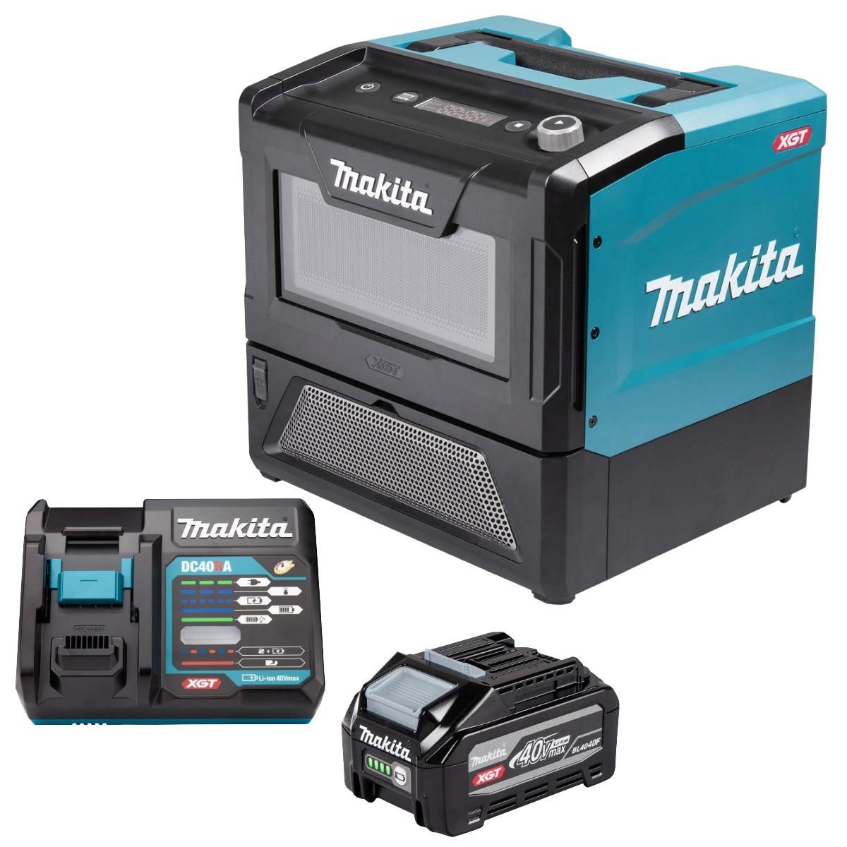 Makita MW001GZ 40V Max XGT Microwave with 1 x 4.0Ah Battery & Charger
