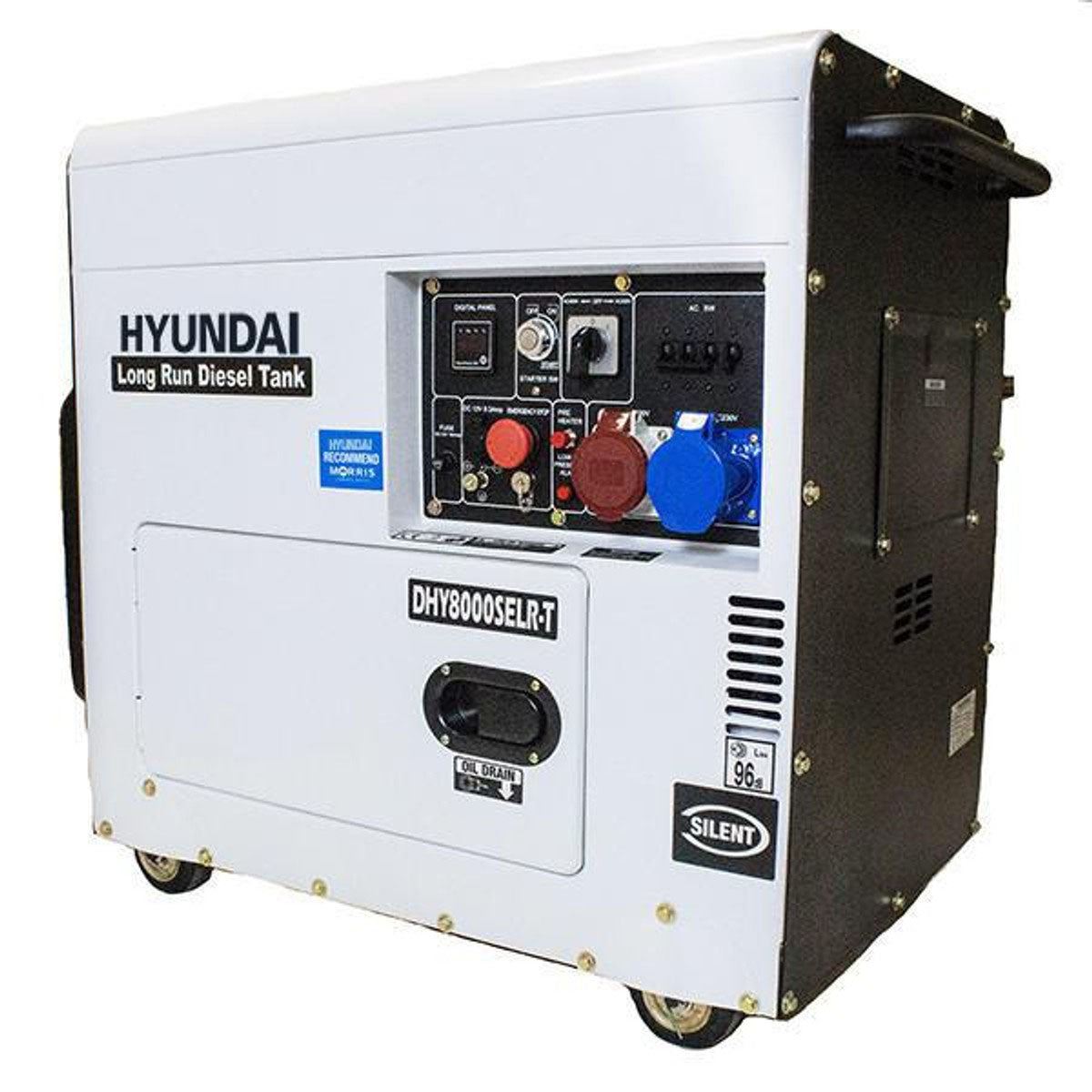 Hyundai DHY8000SELR-T Diesel Generator, Multi-phase 230V/400V, Three Phase / Single Phase 5.8kW/7.5kVA