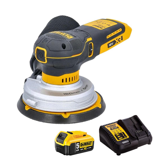 Dewalt DCW230N-XJ 18V XR Brushless 150mm Random Orbital Sander with 1 x 5.0Ah Battery & Charger