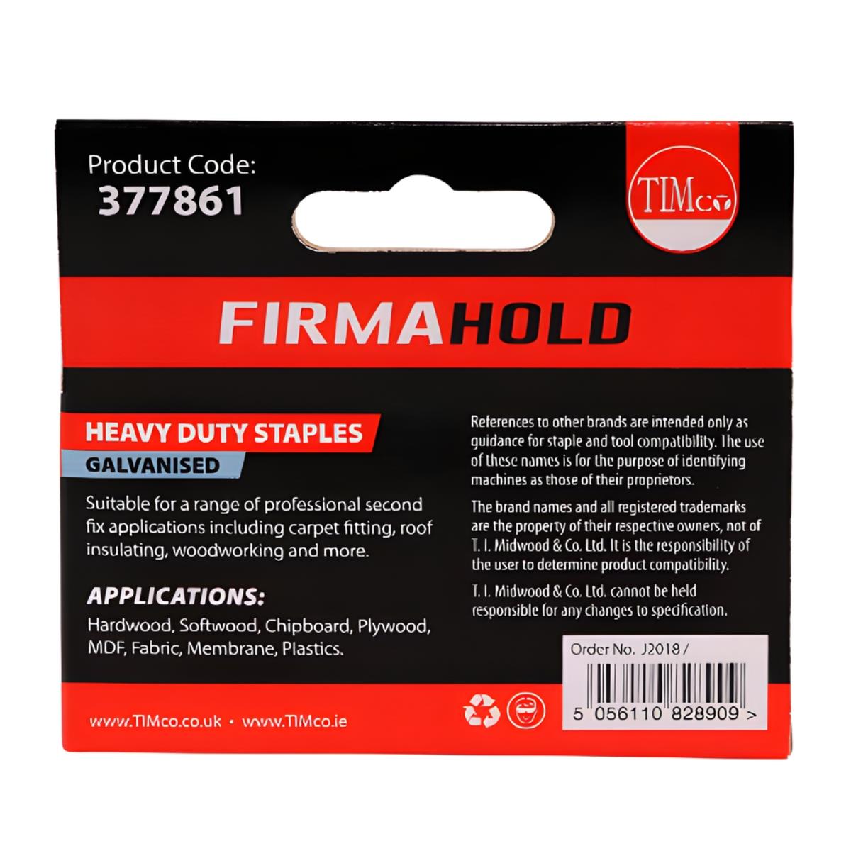 FirmaHold 14mm Heavy Duty Chisel Point Galvanised Staples Pack of 1000 - 377861