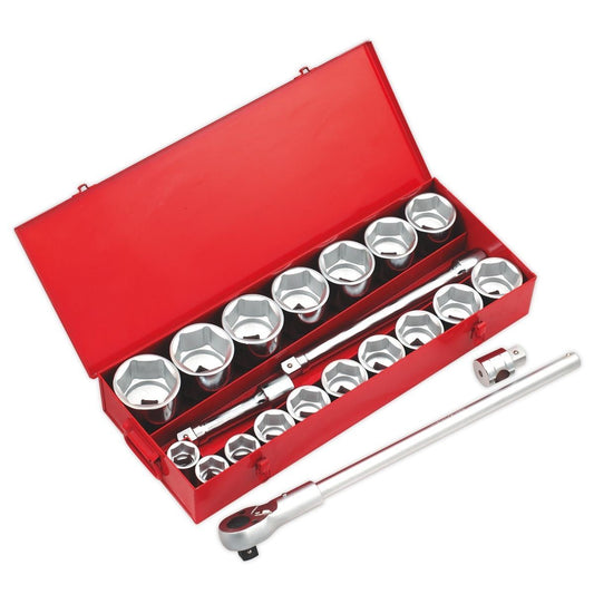 Sealey AK261 Socket Set 22pc 1"Sq Drive 6pt Wall Drive Metric