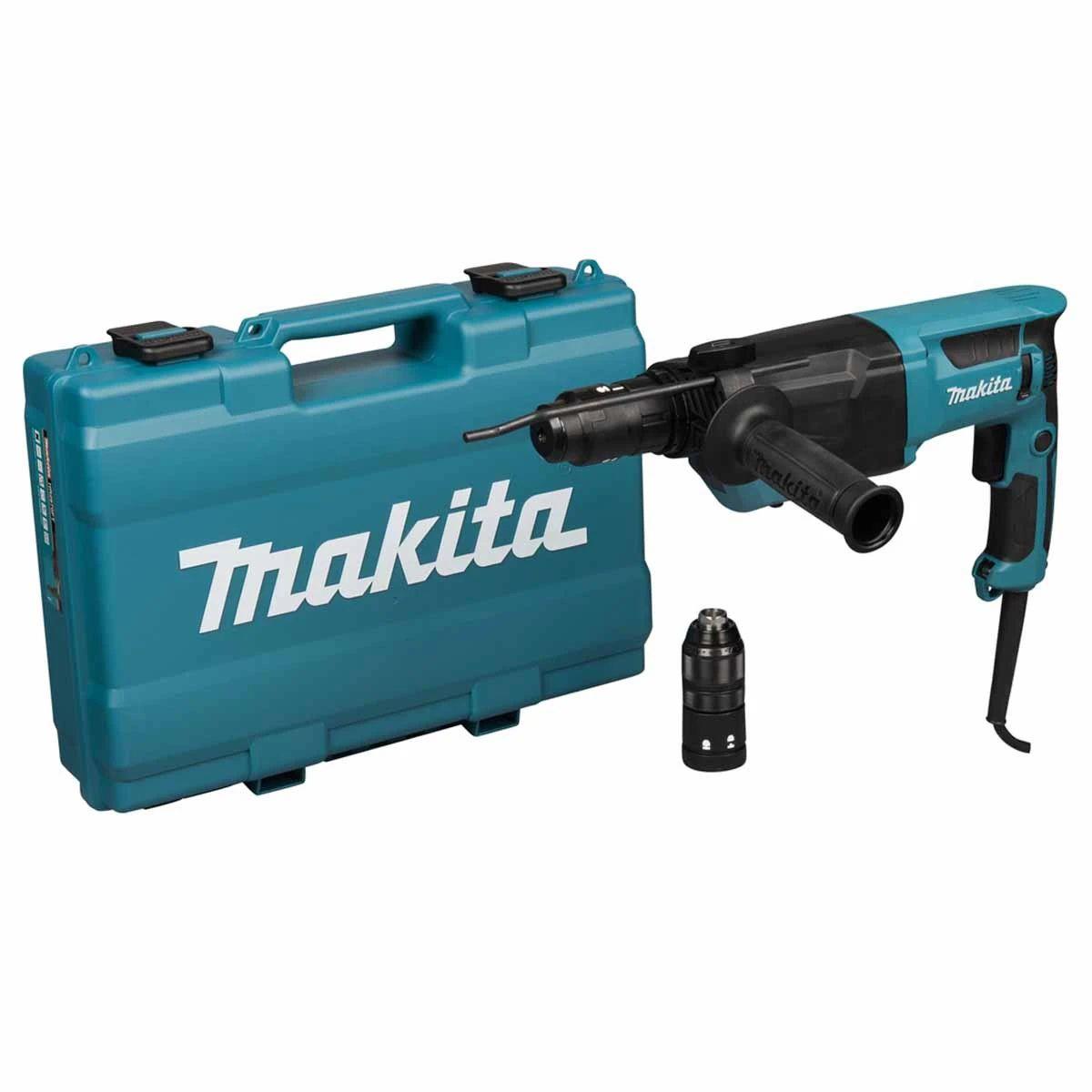 Makita HR2670FT/2 Corded Rotary Hammer SDS Plus 26mm with Carry Case 800W/240V