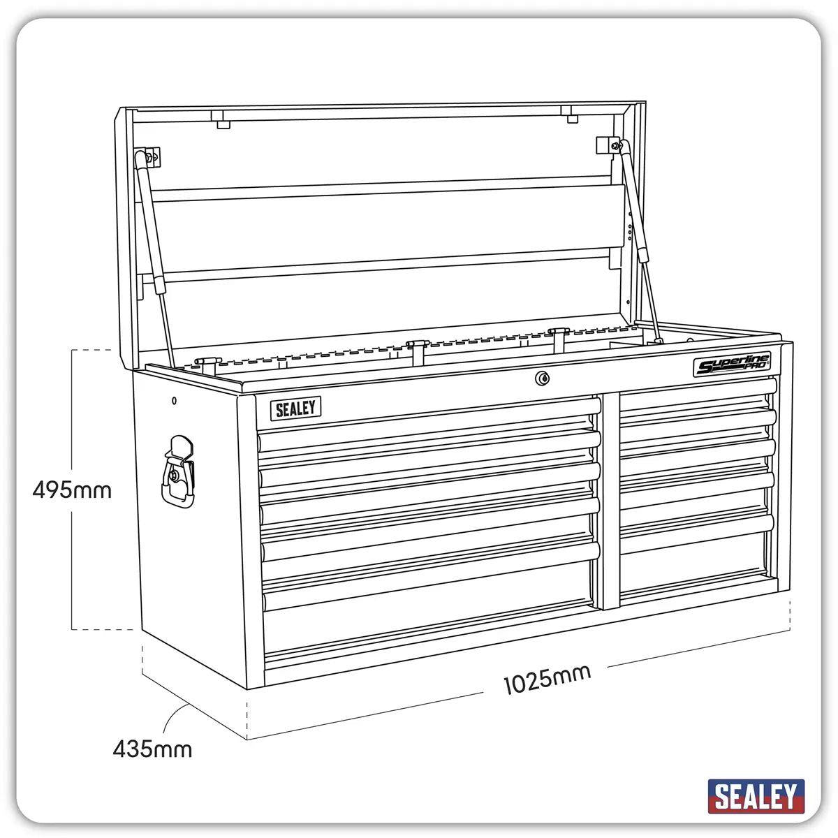 Sealey AP41110 Superline PRO Heavy-Duty Topchest 10 Drawer Red
