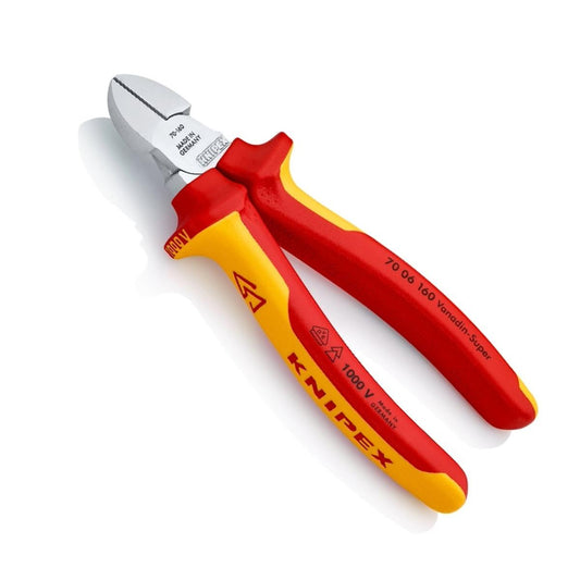 Knipex 160mm VDE Insulated Diagonal Cutter with Multi-Component Grip 70 06 160 SB