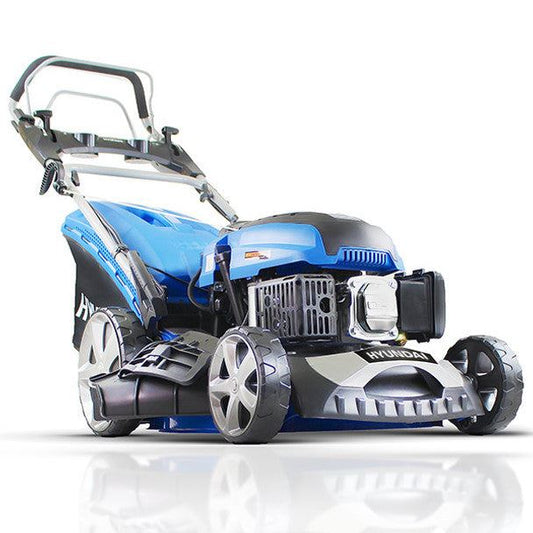 Hyundai HYM460SPE 46cm Electric-Start Self-Propelled Petrol Lawnmower Mulch, Rear & Side Discharge