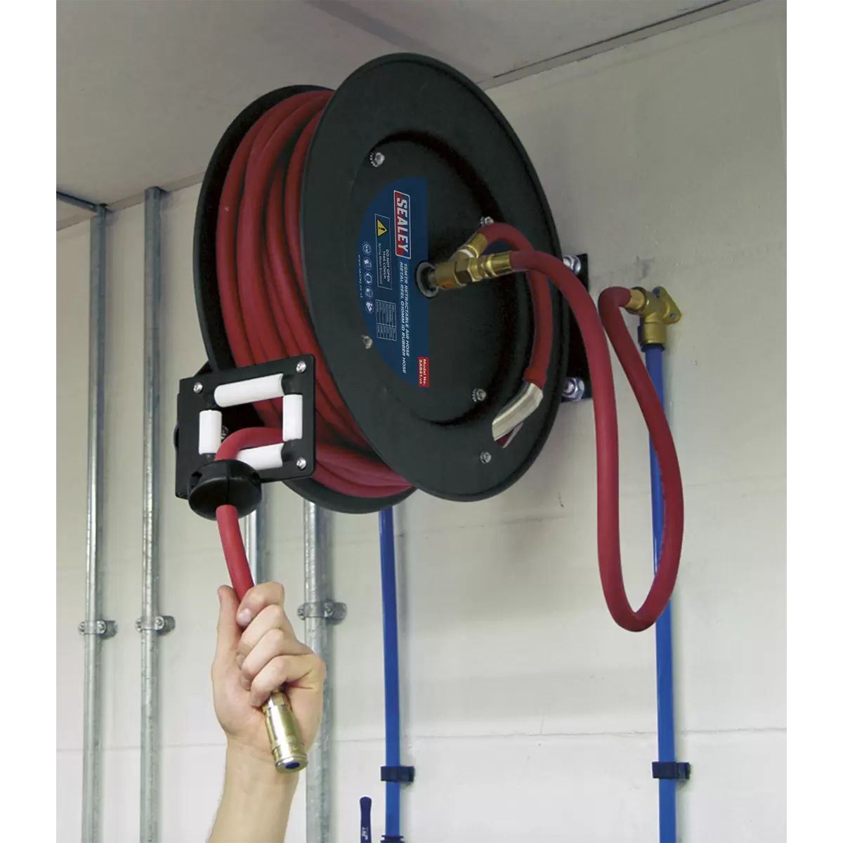 Sealey SA841 Retractable Air Hose Metal Reel 15mtr Ø10mm