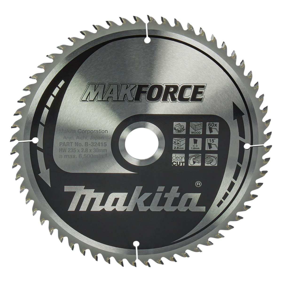 Makita B-32415 Makforce TCT Circular Saw Blade 235mm x 30mm x 60T