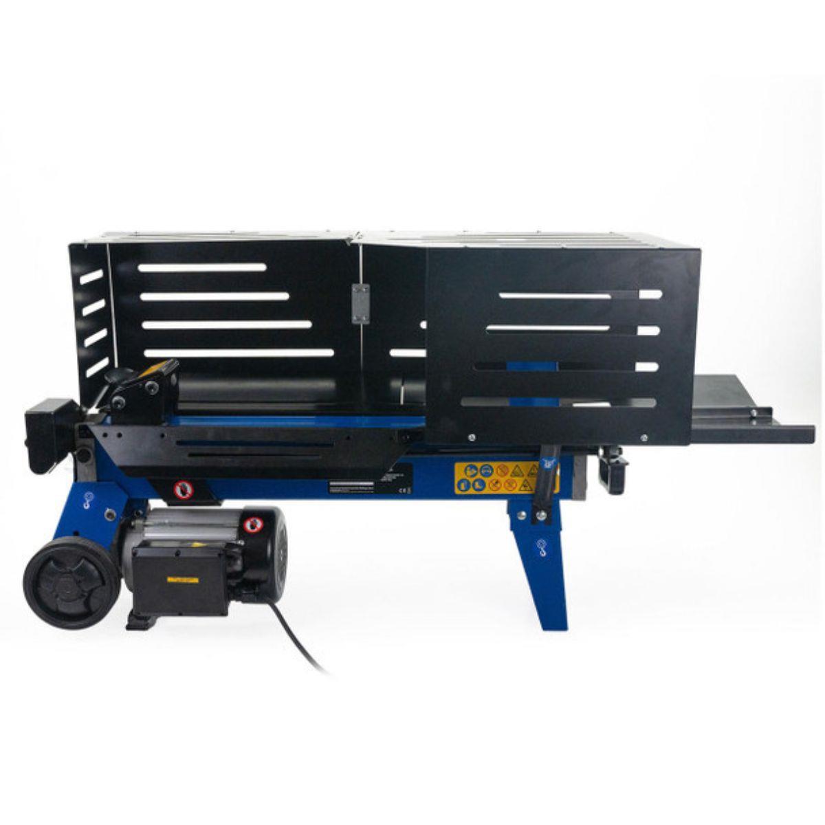 Hyundai HYLS7000HE 7 Tonne Horizontal Electric Log Splitter with Hydraulic Ram Steel Protection Cage 520mm Length