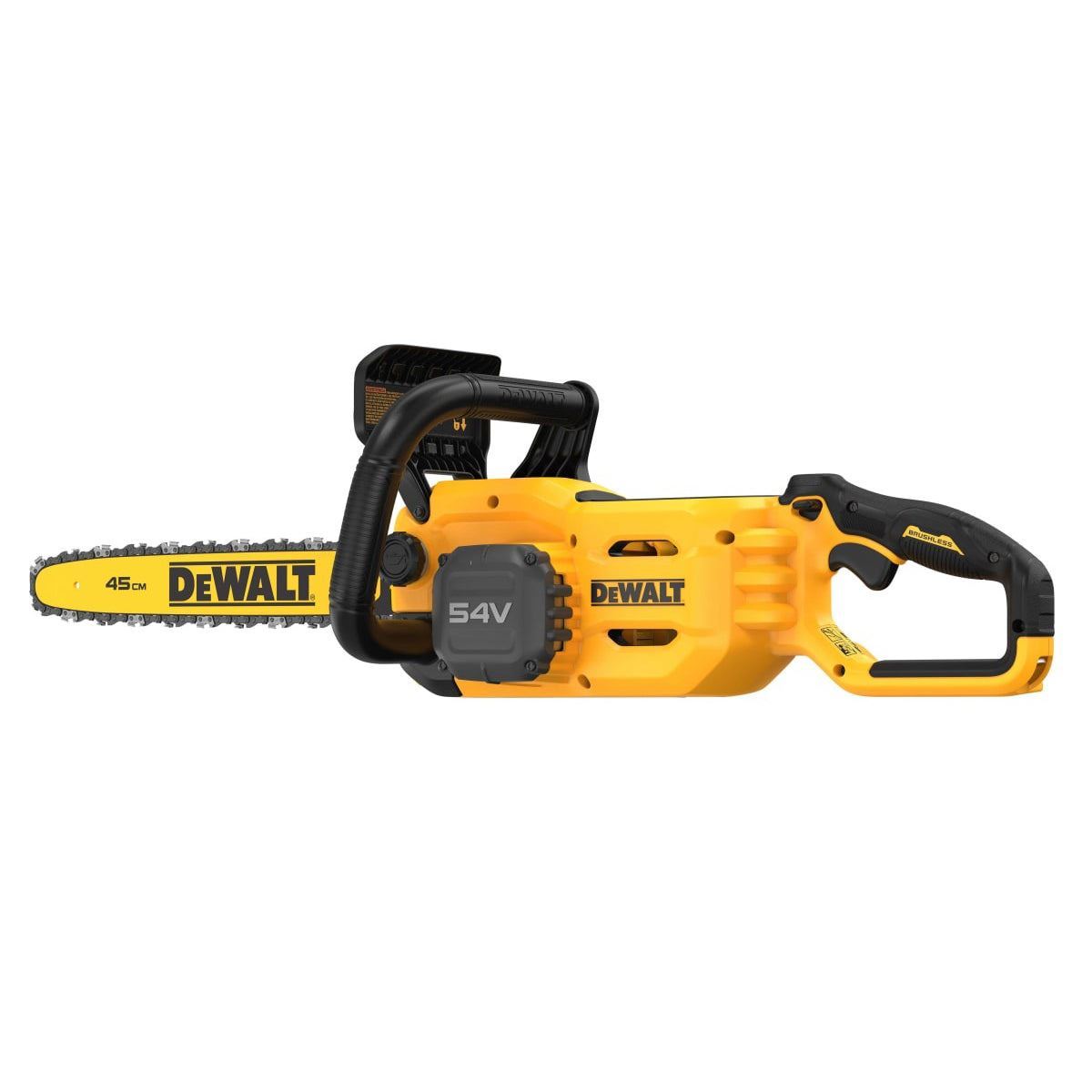 Dewalt DCMCS574X1-GB 54V XR Flexvolt Brushless 45cm Chainsaw with 1 x 9.0Ah Battery & Charger