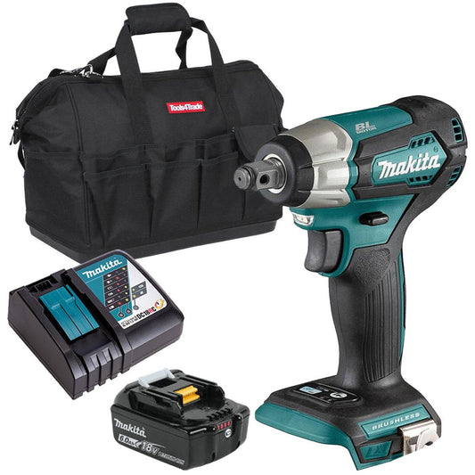 Makita DTW181Z 18V LXT Brushless 1/2" Impact Wrench with 1 x 6.0Ah Battery, Charger & Bag