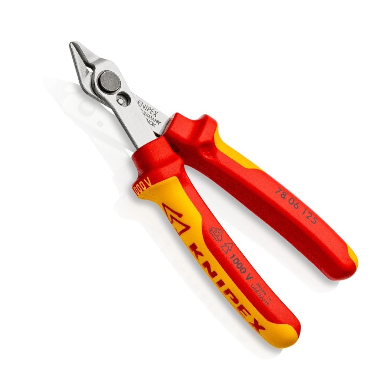 Knipex 125mm VDE Insulated Electronic Super Knips with Multi-Component Grips 78 06 125 SB