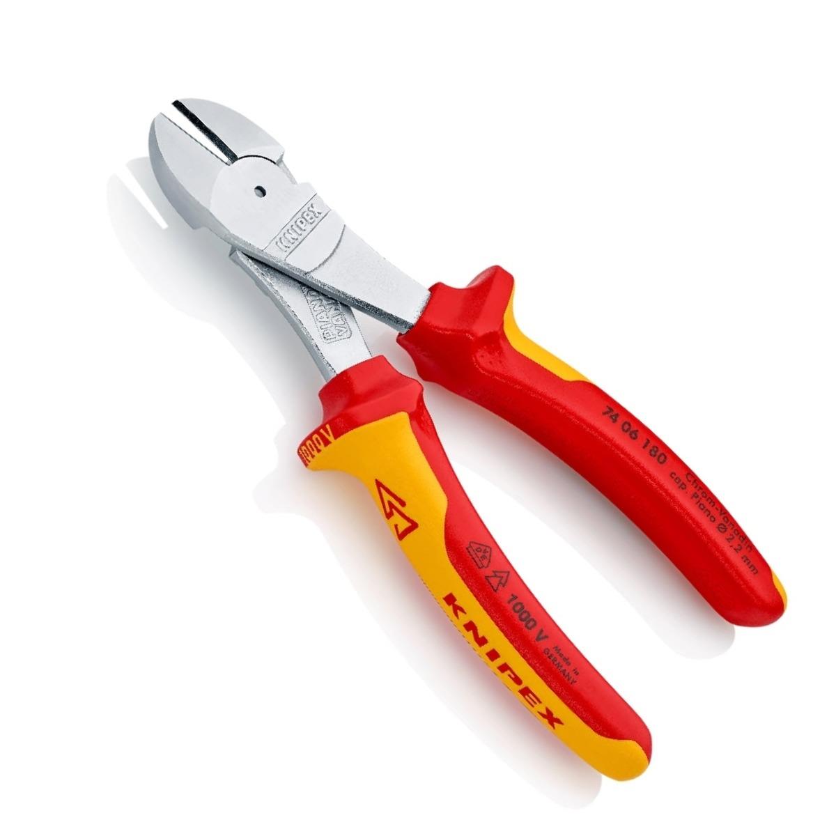 Knipex 180mm VDE Insulated High Leverage Diagonal Cutters 74 06 180 SB