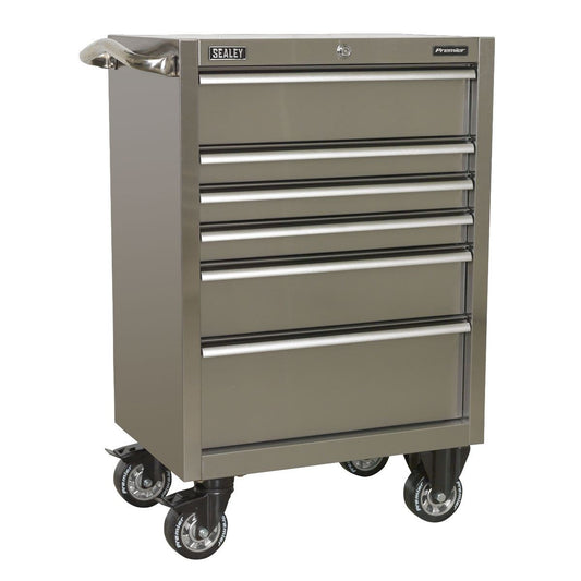 Sealey PTB67506SS 6 Drawer Stainless Steel Heavy-Duty 675mm Rollcab