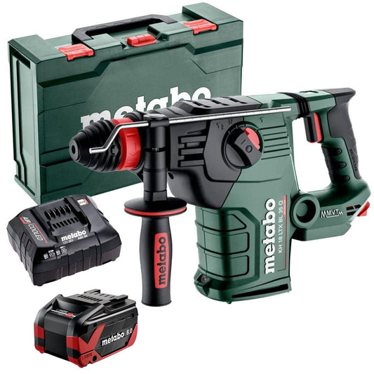 Metabo KH 18 LTX BL 35 Q 18V Brushless 3 Mode SDS+ Rotary Hammer Drill with 1 x 8.0Ah Battery Charger & Metabox
