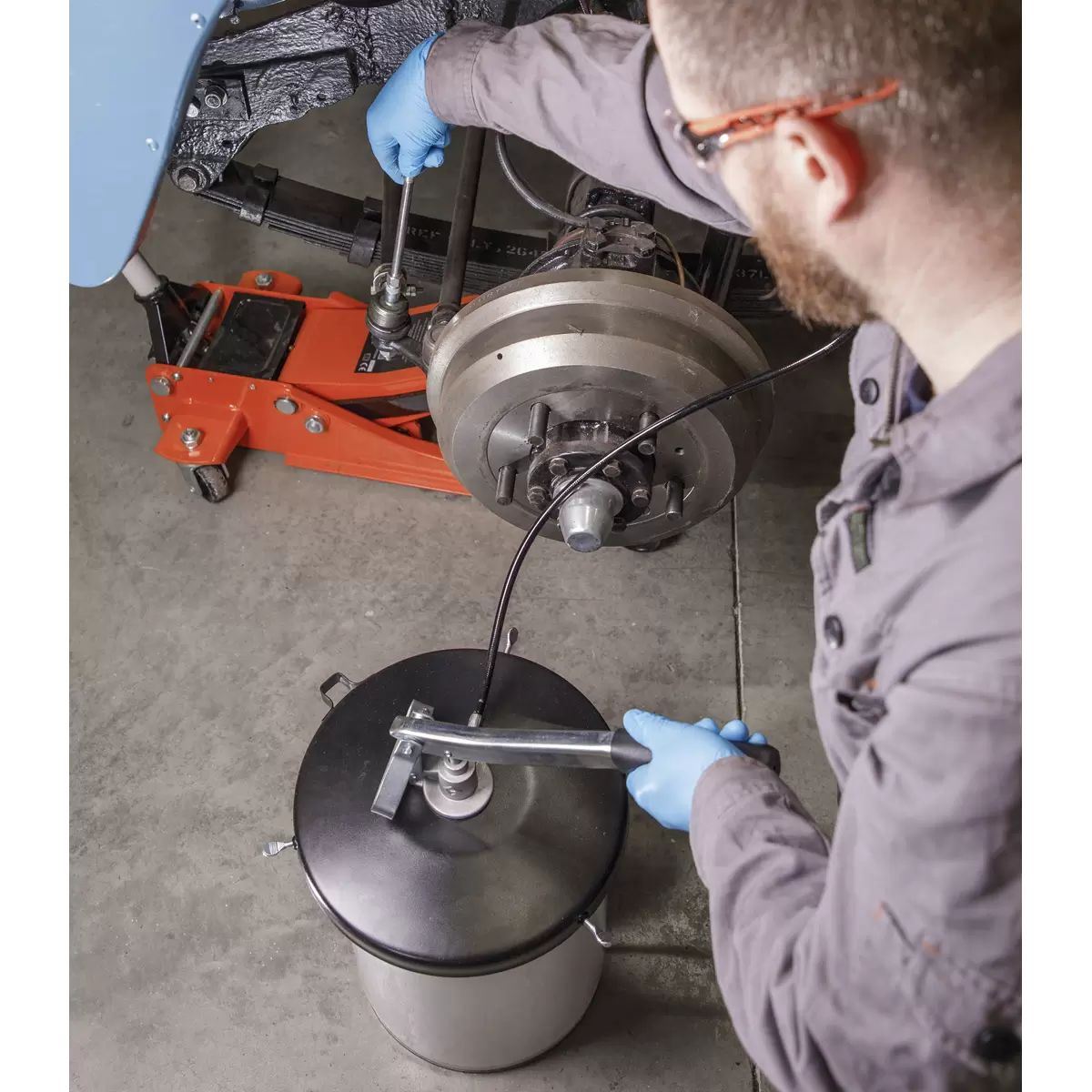 Sealey AK455 12.5kg Extra-Heavy-Duty Bucket Greaser with Follower Plate