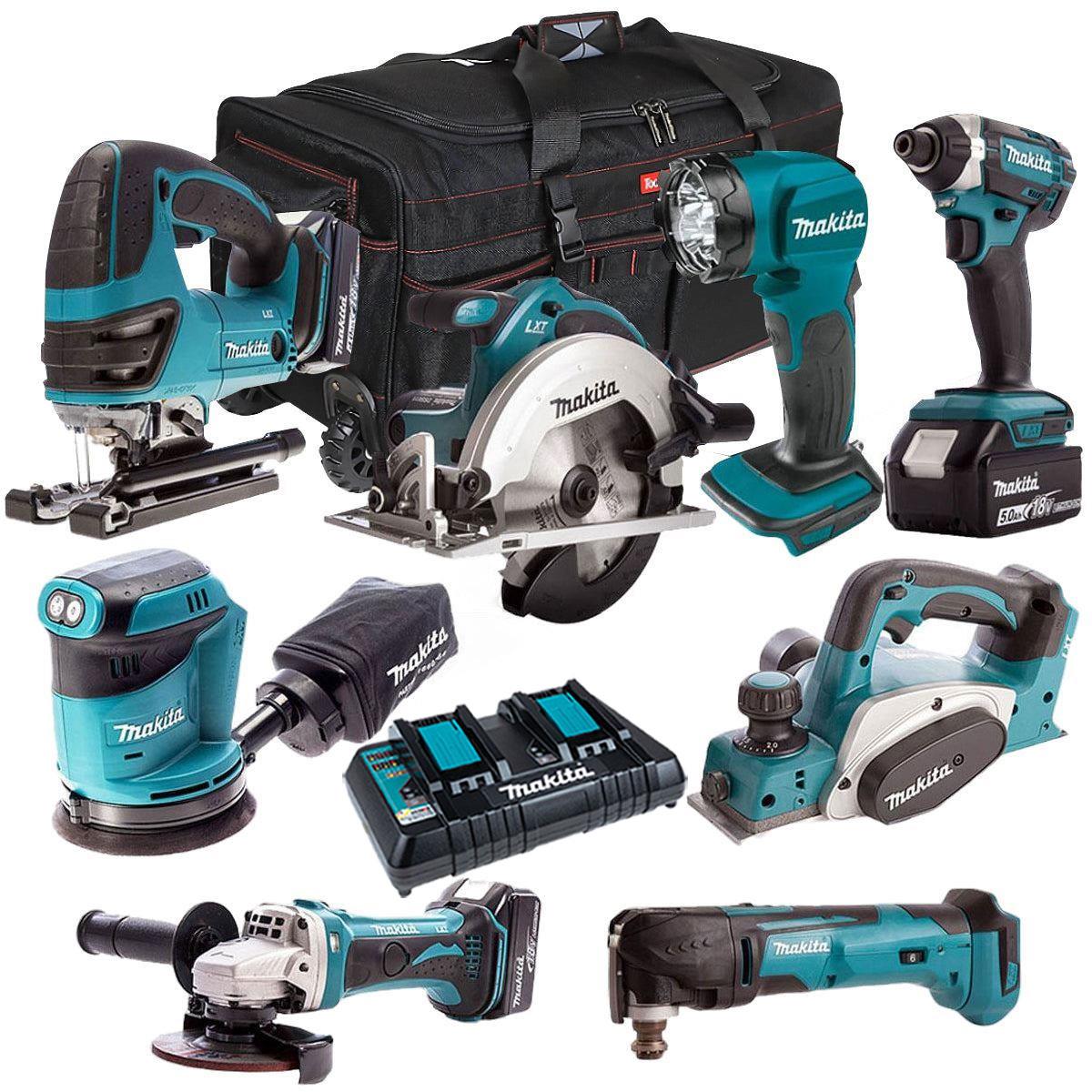 Makita 18V 8 Piece Power Tool Kit with 3 x 5.0Ah Batteries & Charger T4TKIT-320