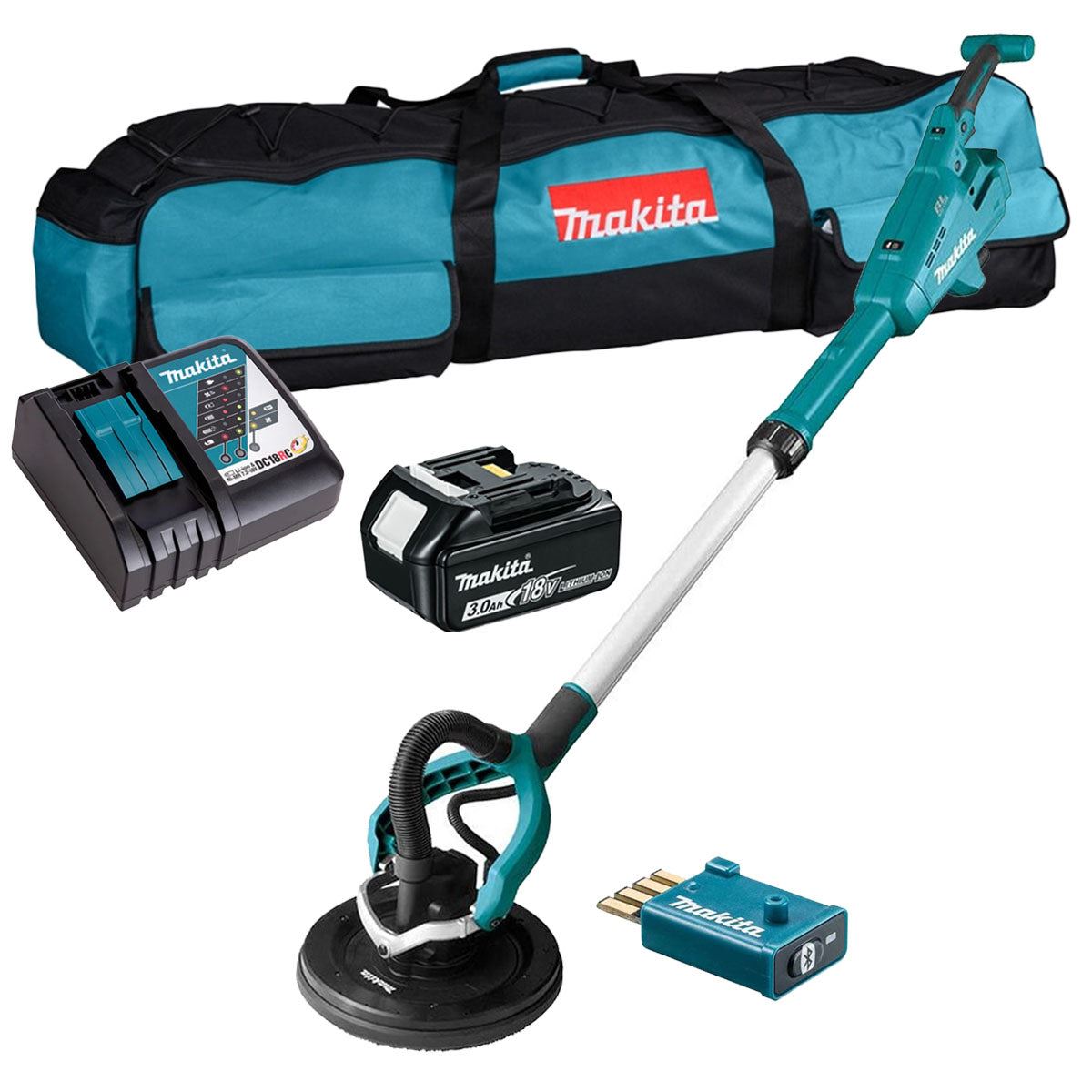 Makita DSL801ZU 18V LXT AWS Brushless Drywall Sander with 1 x 3.0Ah Battery & Charger