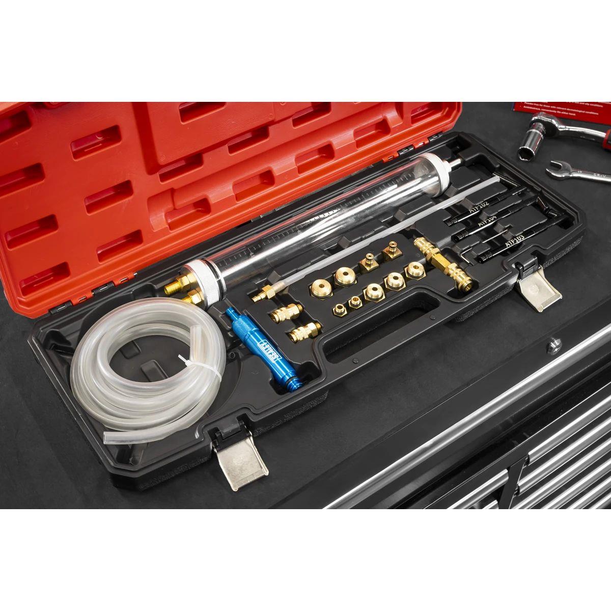 Sealey VS7095 Transmission Oil Refilling Pump & Adaptor Kit for VAG 18pc