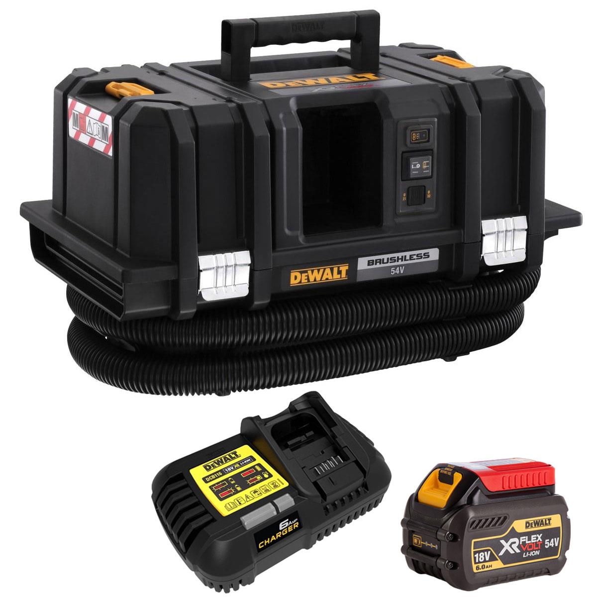 DeWalt DCV586MN 54V XR Flexvolt Brushless M-Class Dust Extractor With 1 x 6.0/2.0Ah Battery & Charger