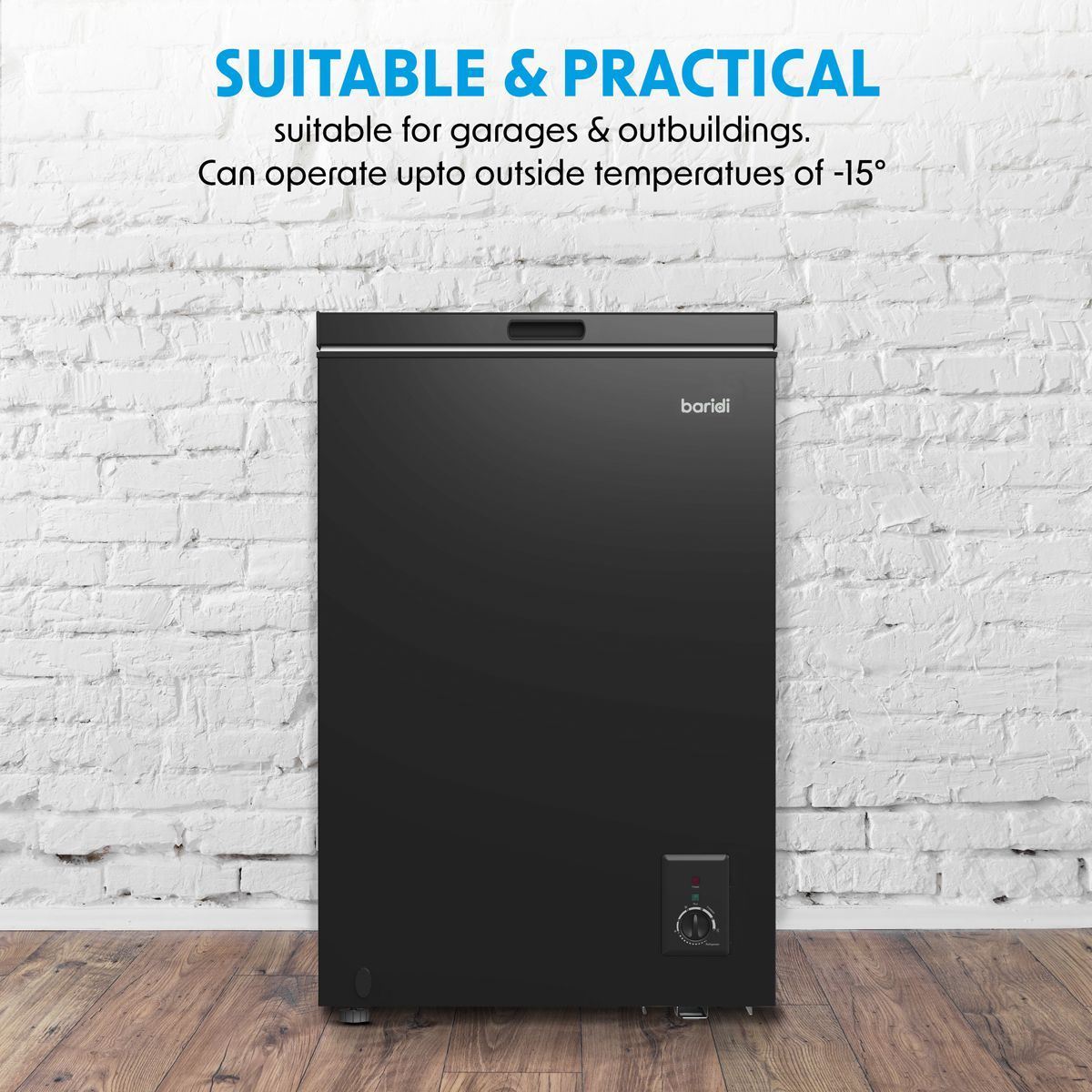 Sealey DH153 Baridi Freestanding Chest Freezer 99L Capacity Black