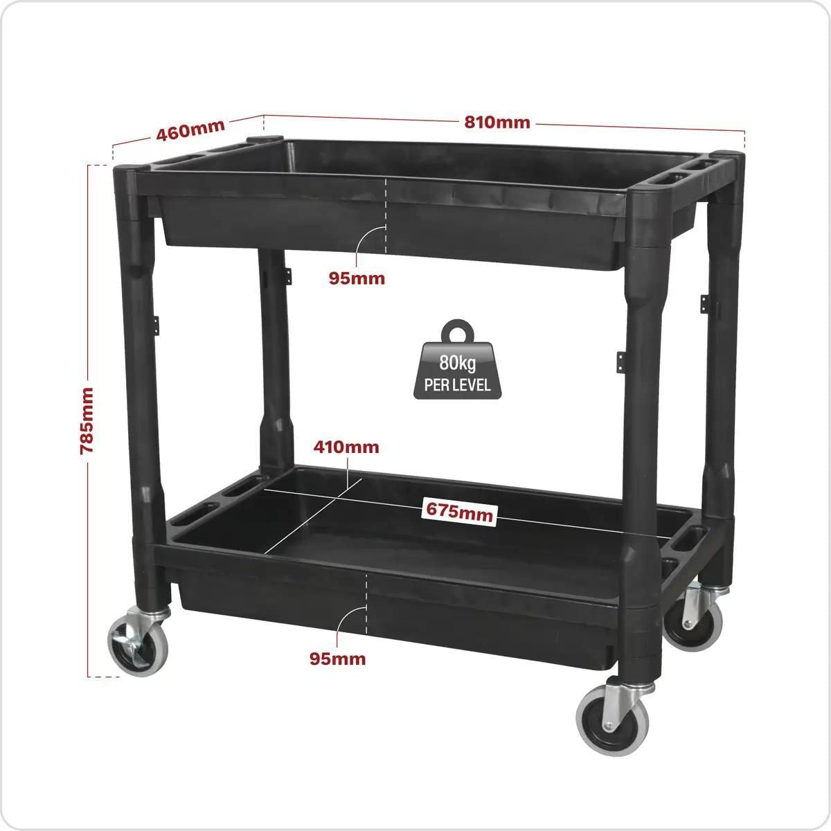 Sealey CX204 2-Level Composite Heavy-Duty Trolley