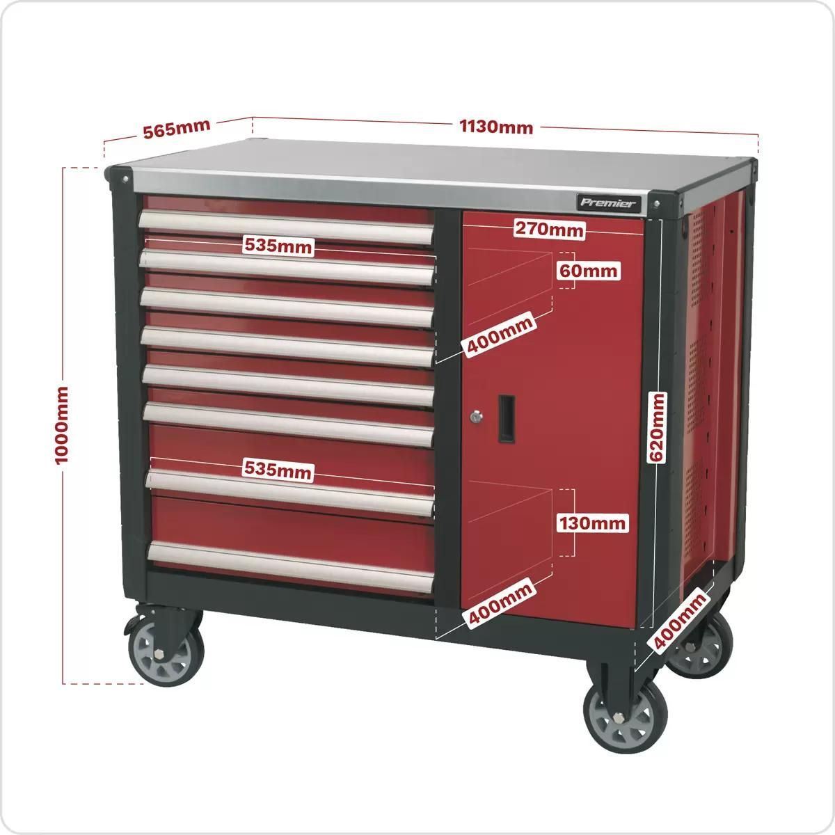 Sealey AP2418 Mobile Workstation 8 Drawer with Ball Bearing Runners