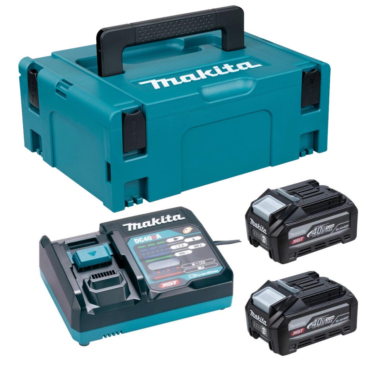 Makita 1911C9-1 40V Max XGT Power Source Kit 2 x 4.0Ah Batteries With 240V Fast Charger & Case
