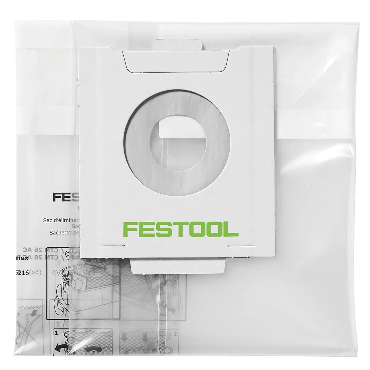 Festool ENS-CT 48 AC/5 Disposable Dust Collection Bag Pack of 5 - 497540
