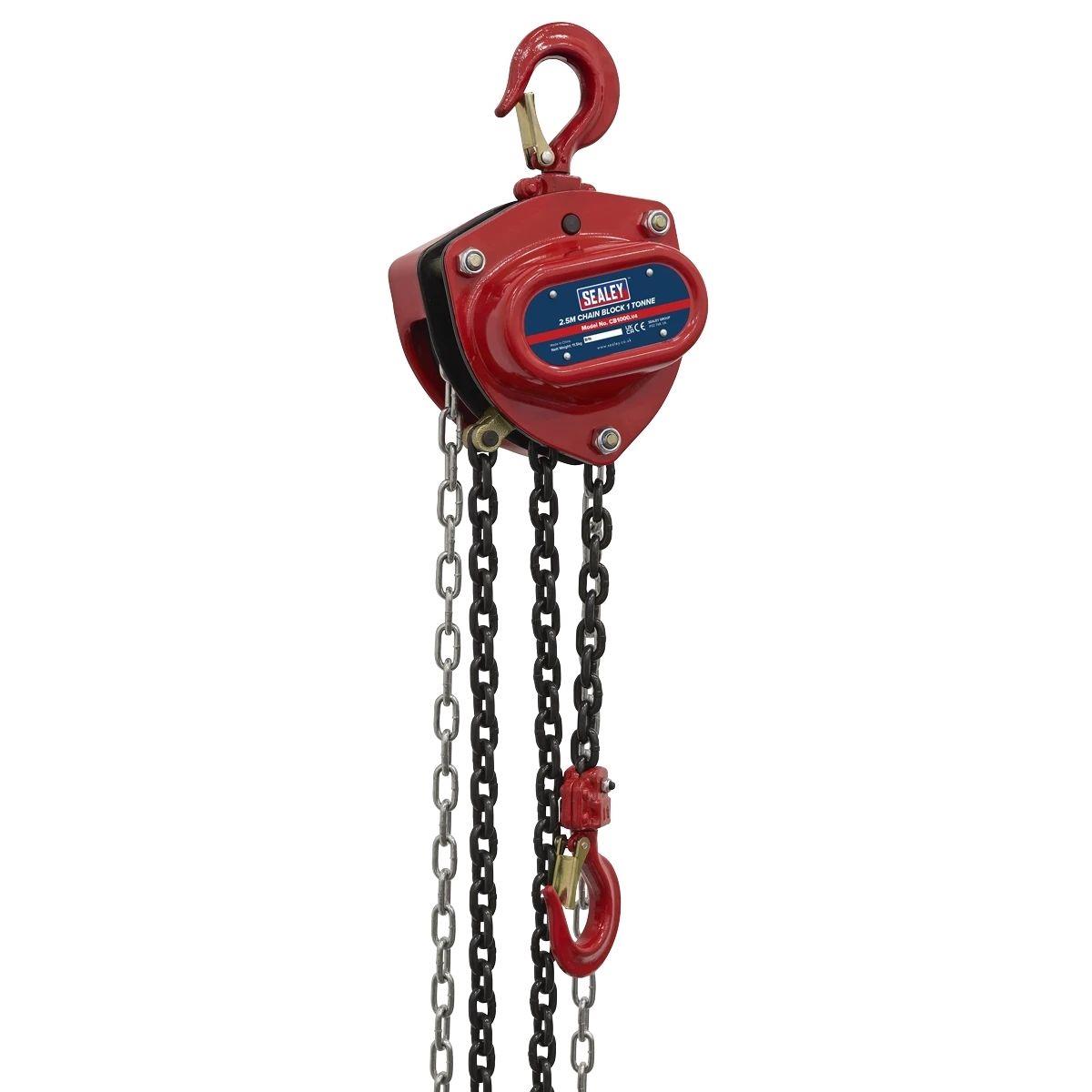 Sealey CB1000 1 Tonne Chain Block 2.5m Drop