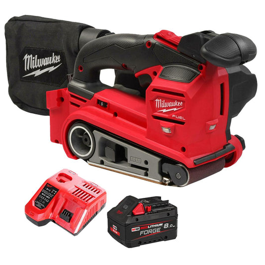Milwaukee M18FBTS75-0 M18 FUEL 18V Brushless Belt Sander With 1 x 8.0Ah Battery & Charger