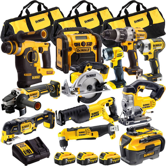 Dewalt 18V 12 Piece Power Tool Kit with 3 x 5.0Ah Battery & Charger T4TKIT-843DCG412