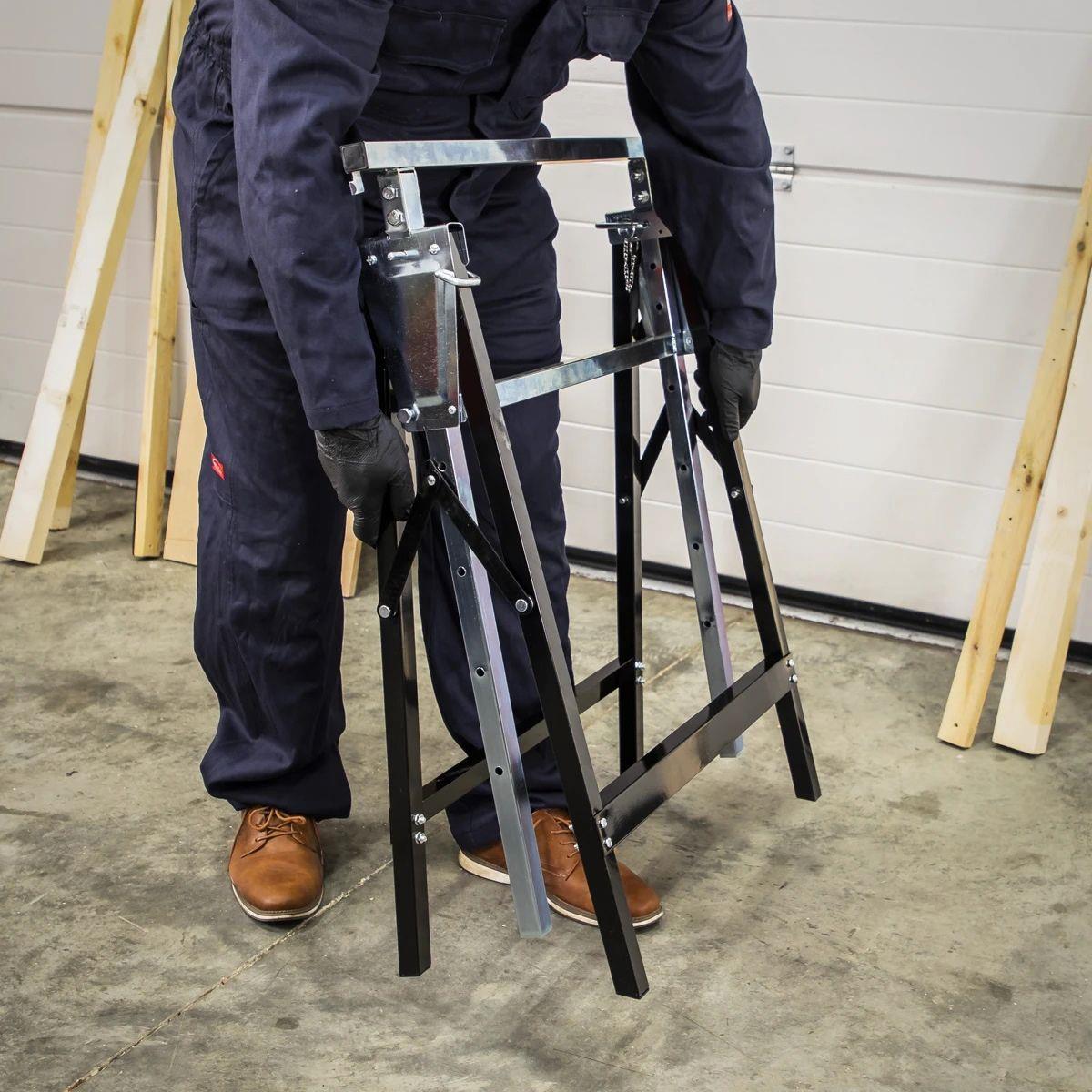 Sealey FDT32 Fold Down Telescopic Trestle 200kg Capacity Pair