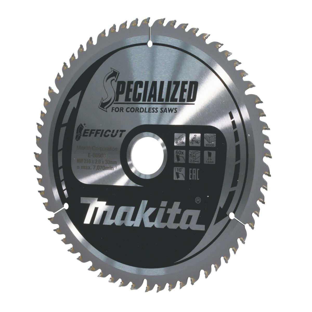 Makita E-08903 Efficut TCT Mitre Saw Blade 216mm x 30mm x 60T