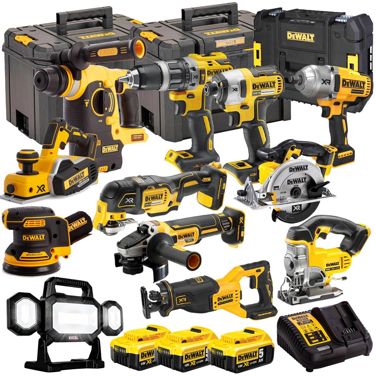 Dewalt 18V 12 Piece Power Tool Kit with 3 x 5.0Ah Batteries T4TKIT-486