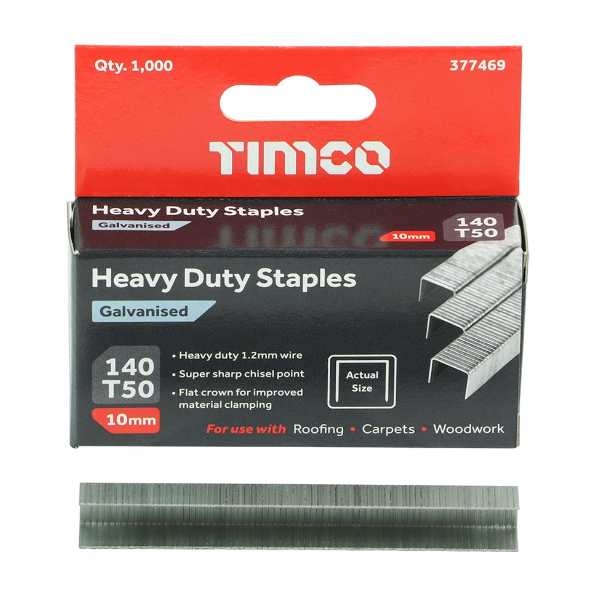 FirmaHold 10mm Heavy Duty Chisel Point Galvanised Staples Pack of 1000 - 377469