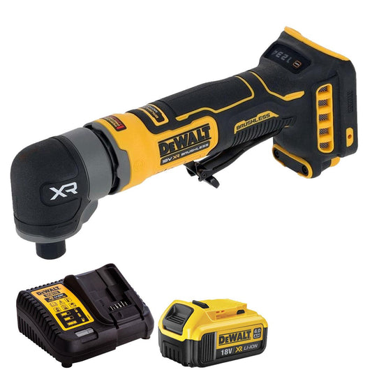 Dewalt DCG421N-XJ 18V XR Brushless Compact Right Angle Die Grinder with 1 x 4.0Ah Battery & Charger