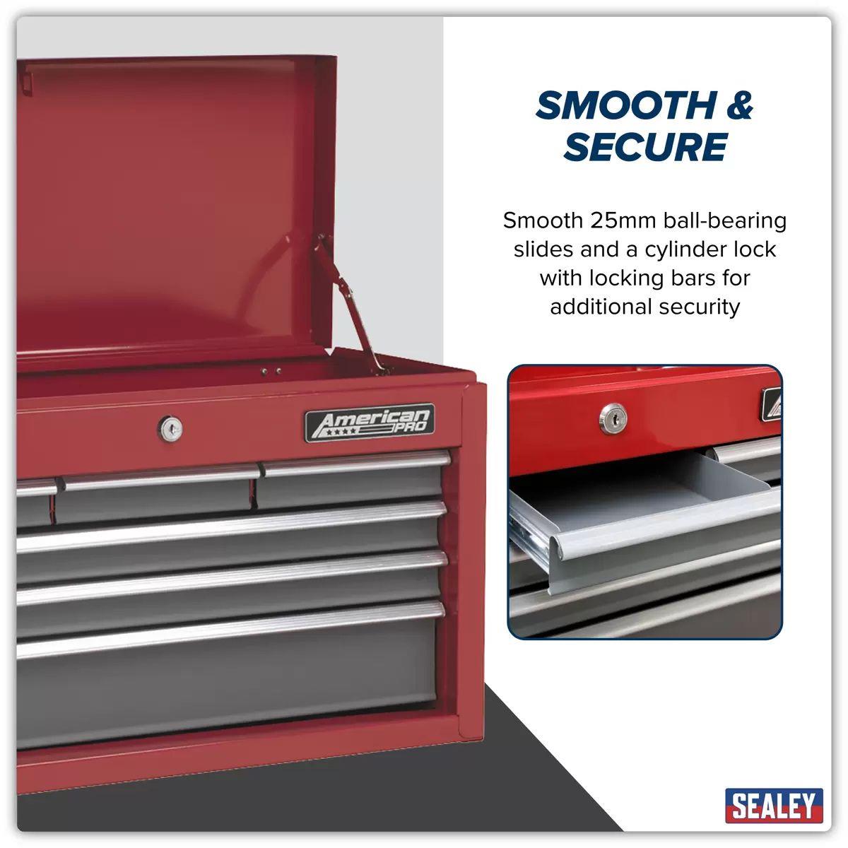 Sealey AP2201BB 6 Drawer Topchest with Ball-Bearing Slides Red/Grey