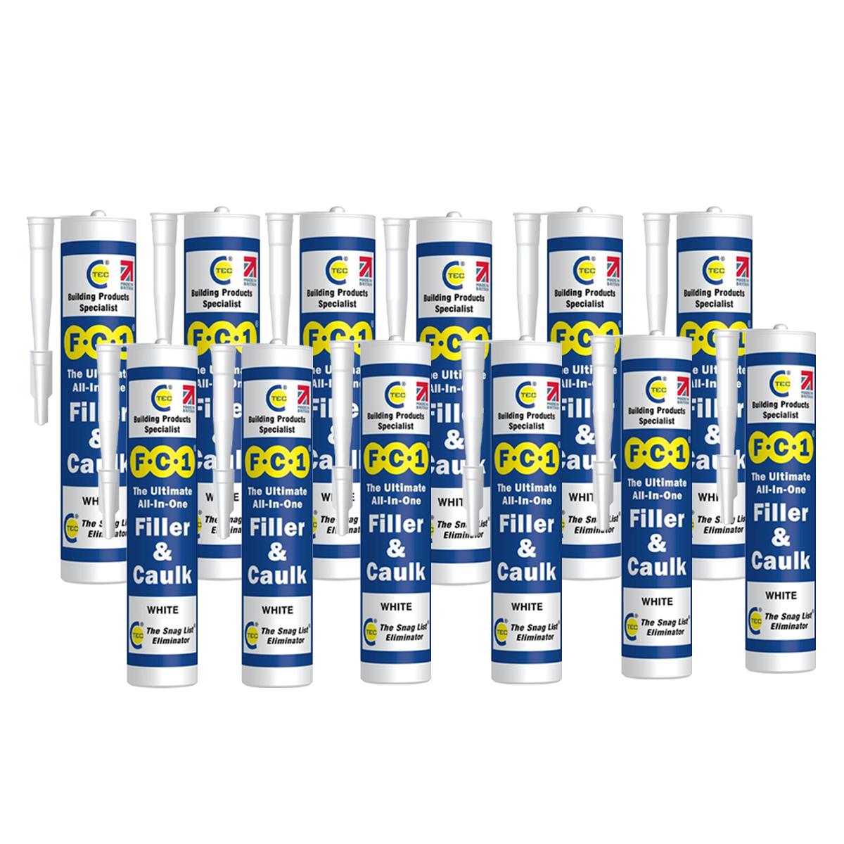 C-TEC FC1 310ml Ultimate All-In-One Filler & Caulk White Pack of 12