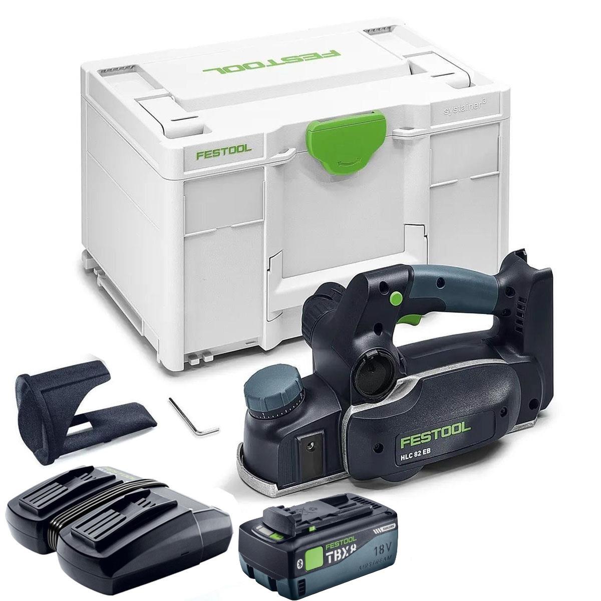 Festool HLC 82 EB-Basic 18V Brushless Planer 578000 with 1 x 8.0Ah Battery & Charger