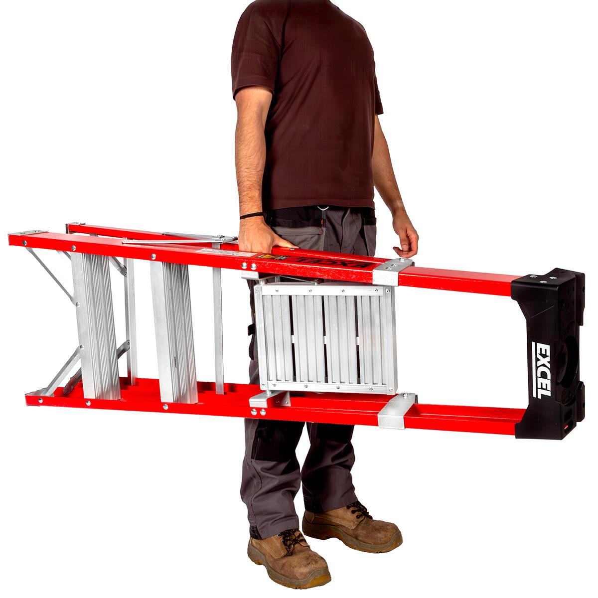 Excel Electricians Fibreglass Platform Step Ladder 3 Tread 1.34m EN131