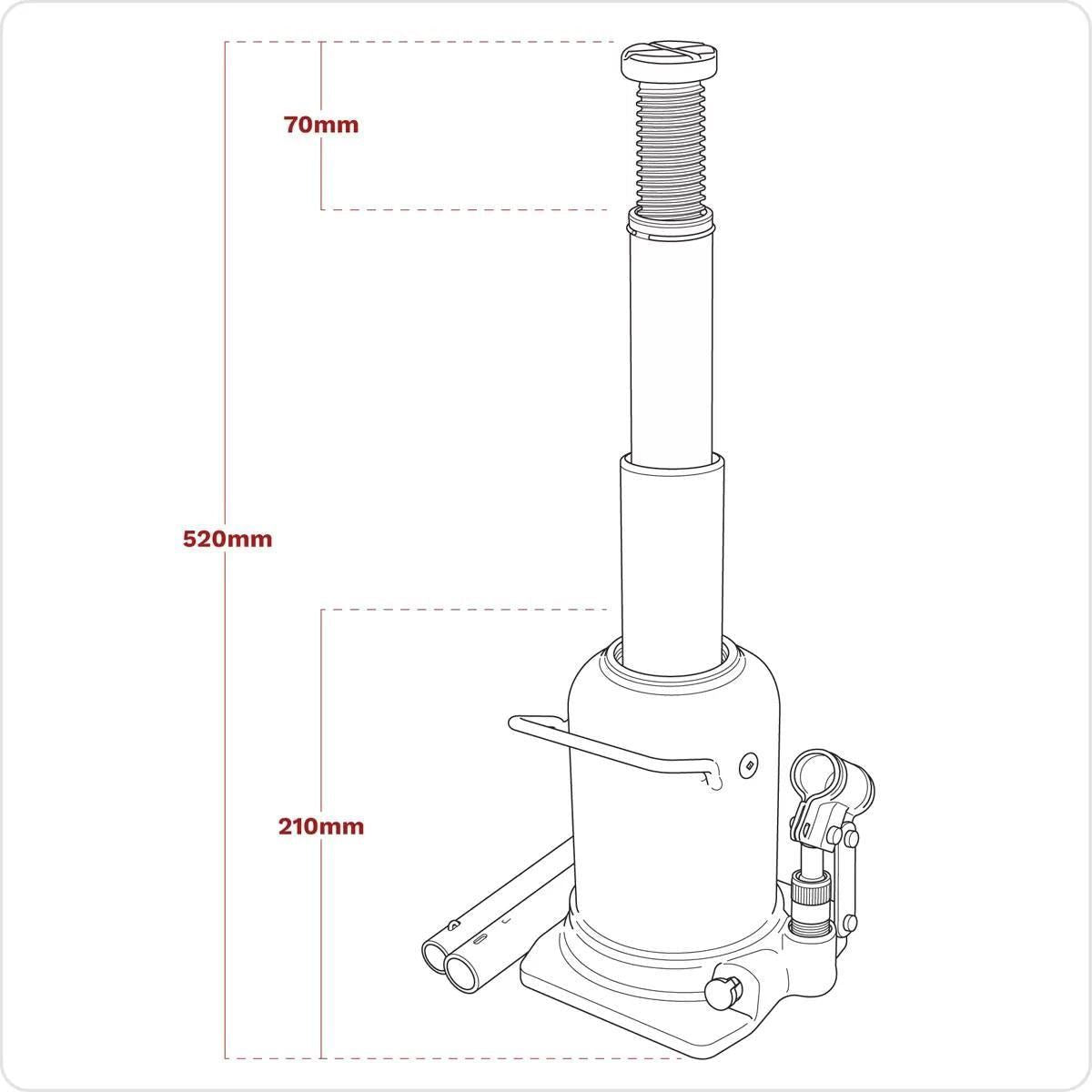 Sealey PTBJ10S 10 Tonne Bottle Jack with Telescopic Ram
